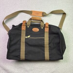 TUMI Dakota Duffle Weekender Bag Canvas Leather Trim Shoulder Strap Lock No Key